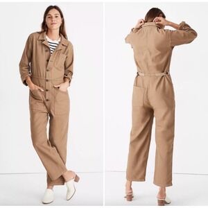 Madewell As Ever Womens Jumpsuit Coverall Size L Brown Utility Boilersuit Garage